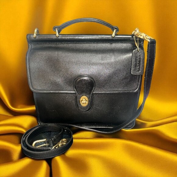 Coach Black Leather Satchel - Picture 1 of 11